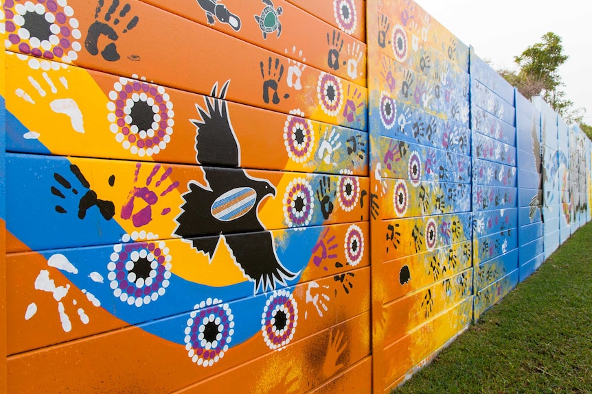 An Aboriginal mural.