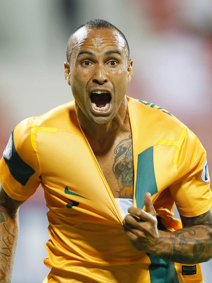 Told you so: Archie Thompson netted his third goal in as many games to rescue Australia.