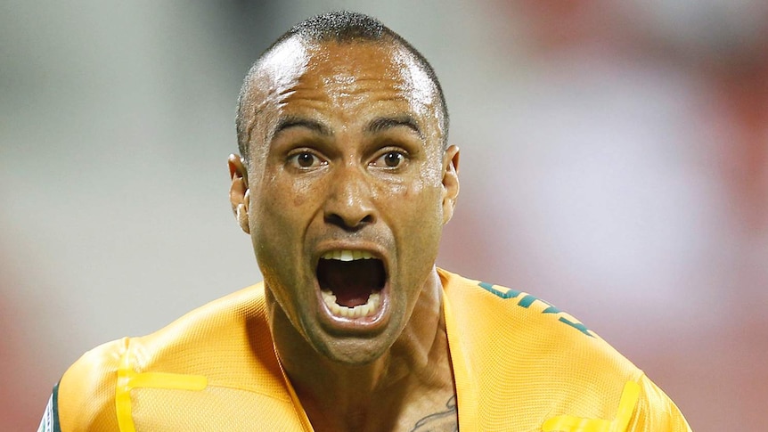 Told you so: Archie Thompson netted his third goal in as many games to rescue Australia.
