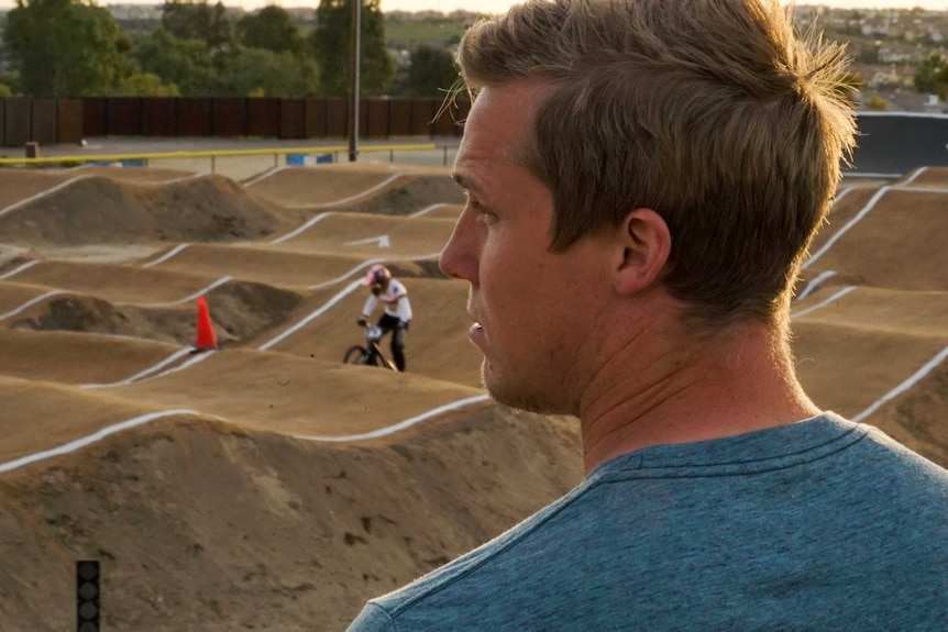 Sam Willoughby looks over a BMX track