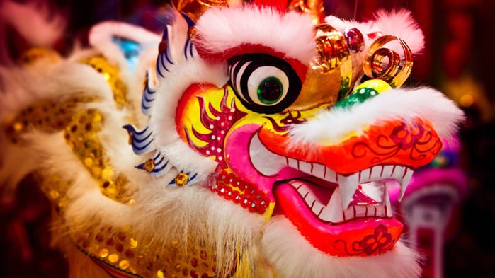 The head of a Chinese dragon