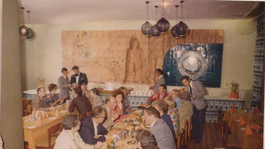 Guests inside the Intercontinental Hotel in the 1970s.