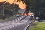 Truck on fire