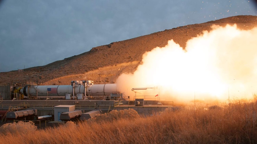 NASA rocket test-fires at facility in Utah