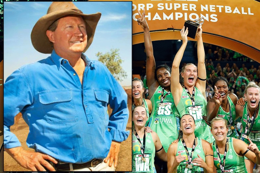 Andrew Forrest and West Coast Fever team composit image