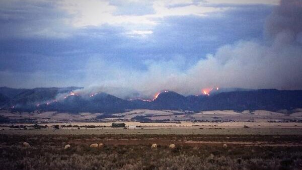 Fire front in the Flinders Ranges of Victoria