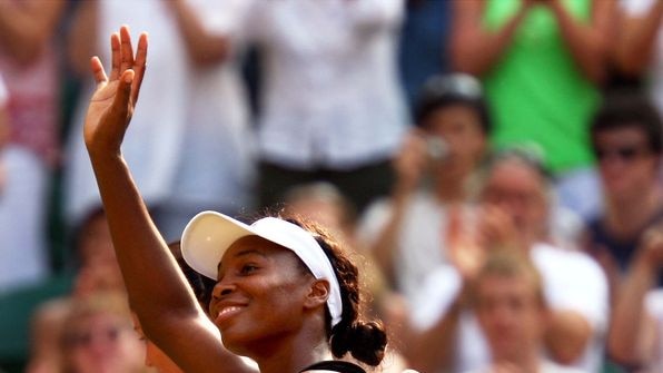 Venus Williams waves to the crowd
