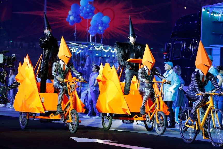 The Pet Shop Boys during the closing ceremony of the London 2012 Olympic Games.