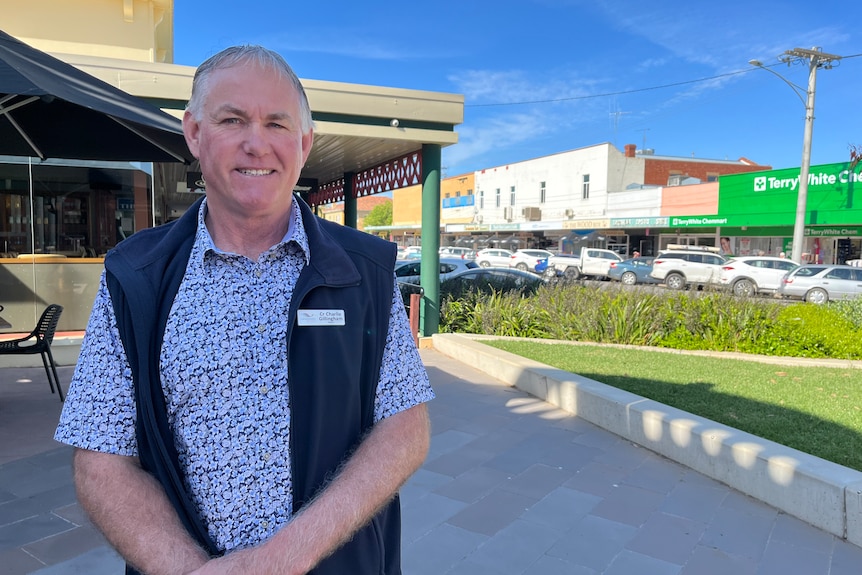 man in main street of Kerang