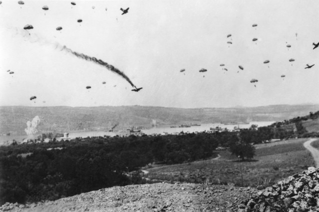 German paratroopers land in Crete