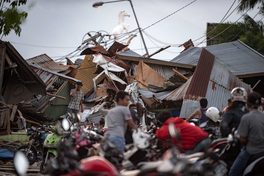 Residents look for their belongings