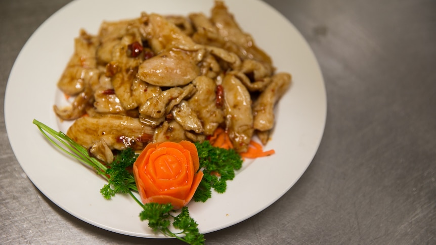 A chicken dish from Chinese restaurant Happy's.