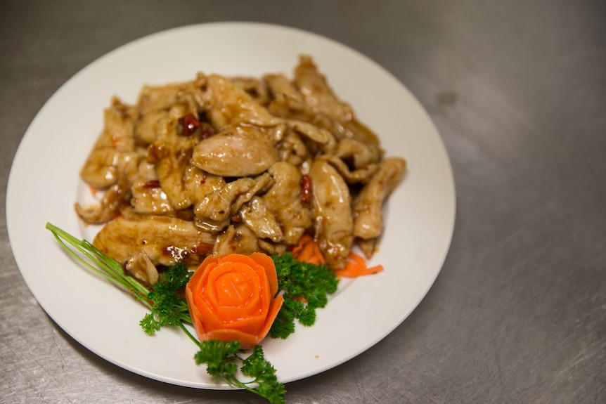 A chicken dish from Chinese restaurant Happy's.