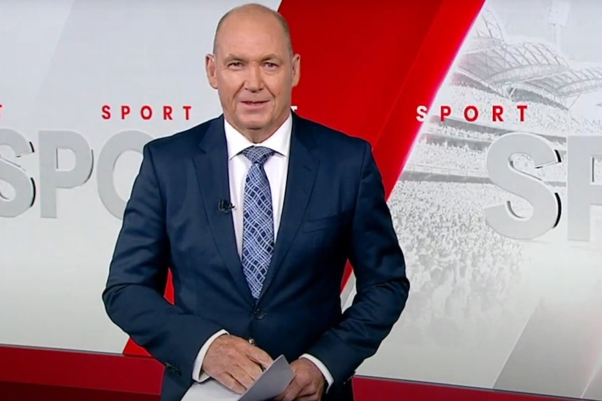 Channel Seven's Adelaide sports newsreader Bruce Abernethy.