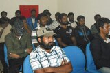 22 Sri Lankan men were coaxed off the Oceanic Viking yesterday.