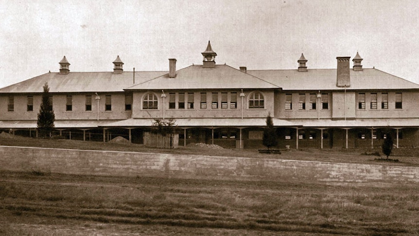 An historic picture of the Sandy Gallop Asylum at Ipswich, west of Brisbane.