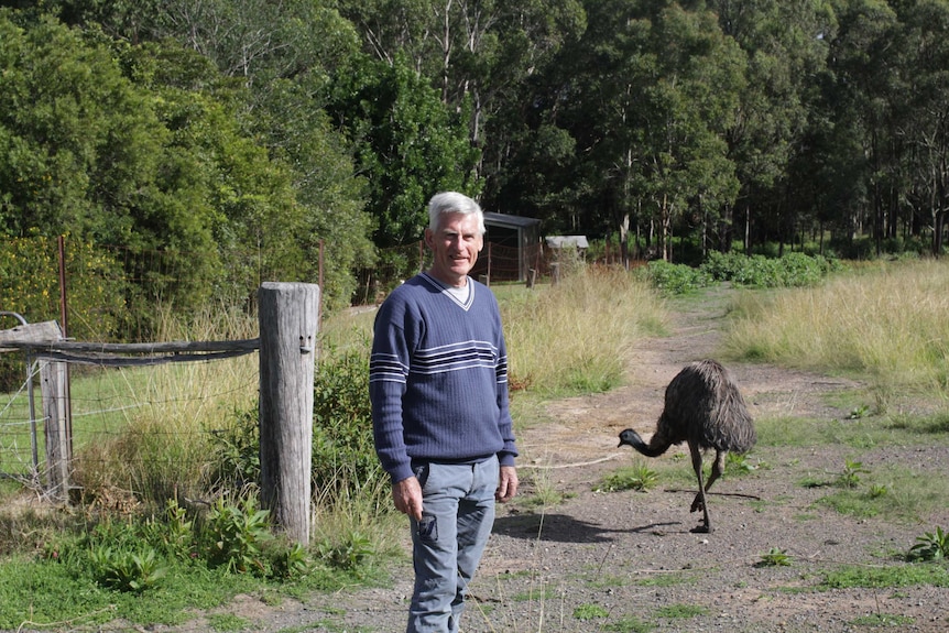 Tony on his Falls Creek emu farm