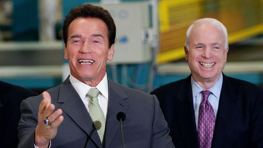 Arnold Schwarzenegger endorses Senator John McCain