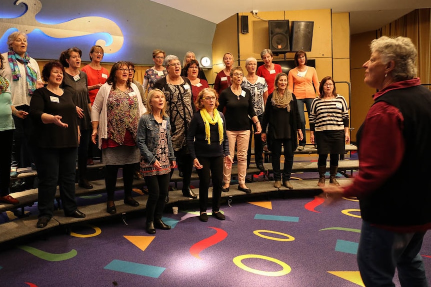 Members of the Headliners Chorus singing