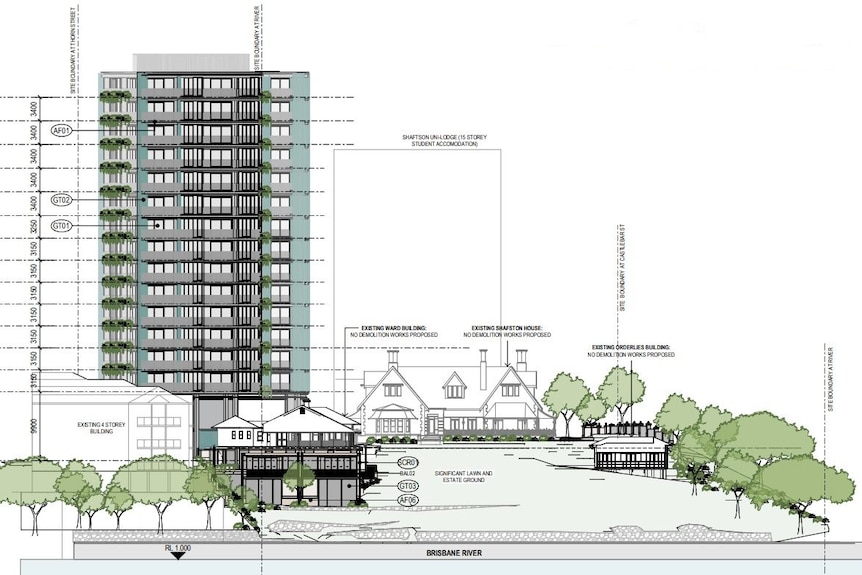 Plans for 15-storey apartment building near Shafston House at Kangaroo Poin