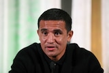 Socceroos player Tim Cahill announces international football retirement in Sydney on July 20, 2018.