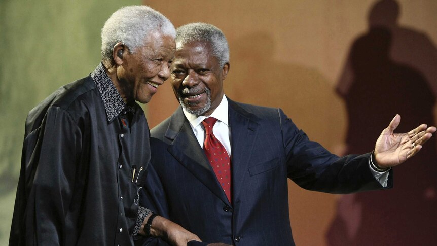 Kofi Annan with Nelson Mandela