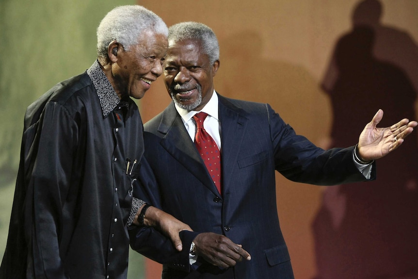 Kofi Annan with Nelson Mandela