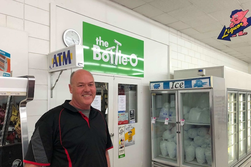 Haydn Rudder inside his bottleshop.