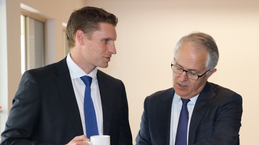 Andrew Hastie and Malcolm Turnbull in Pinjarra for the Canning by-election campaign