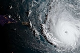 A satellite image of Hurricane Irma.