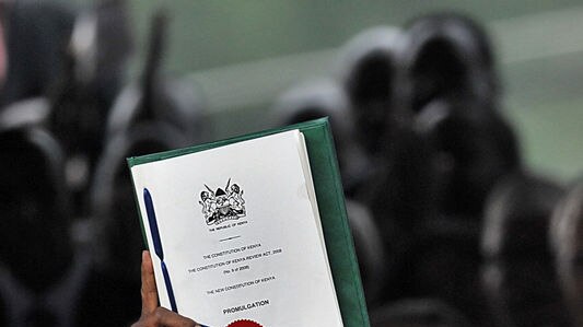 Kenya's president holds up new constitution