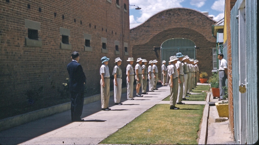 Boys line up at Endeavour House in Tamworth.