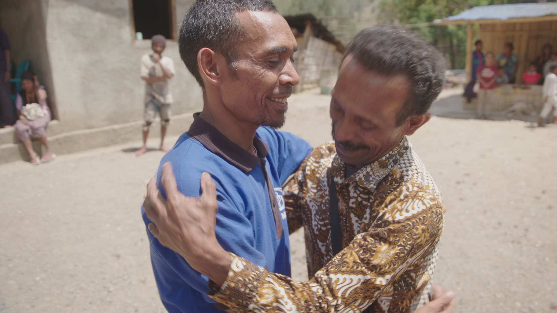 Alis is greeted by Antonio.