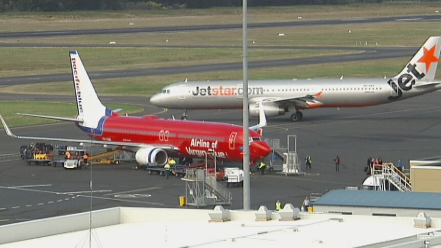 Planes on tarmac in Hobart generic