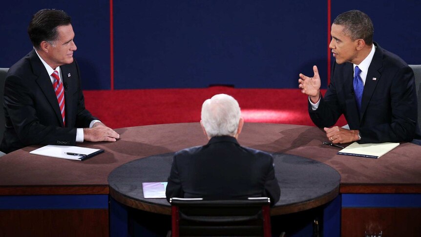 Mitt Romney and Barack Obama start third presidential debate