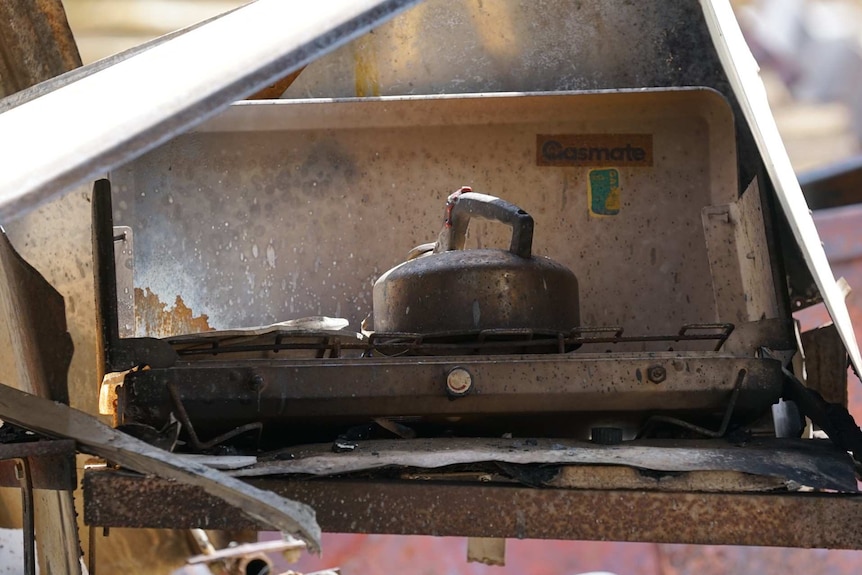 Burnt out property at a home that was destroyed by fire