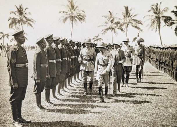 A historical photo of the Prince of Wales on tour in India.