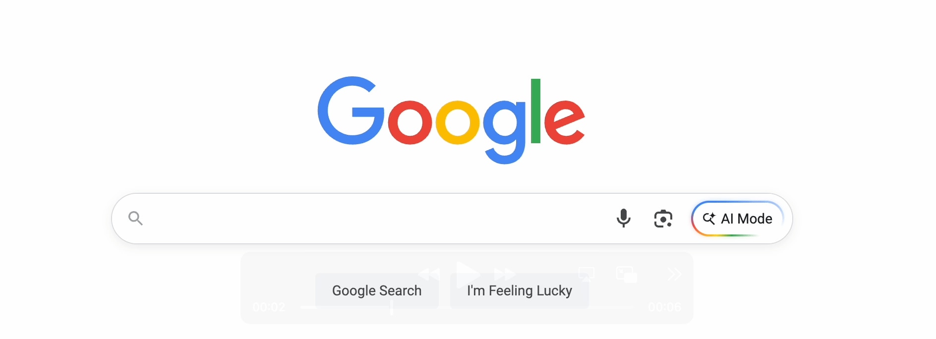 The new "AI Mode" button.