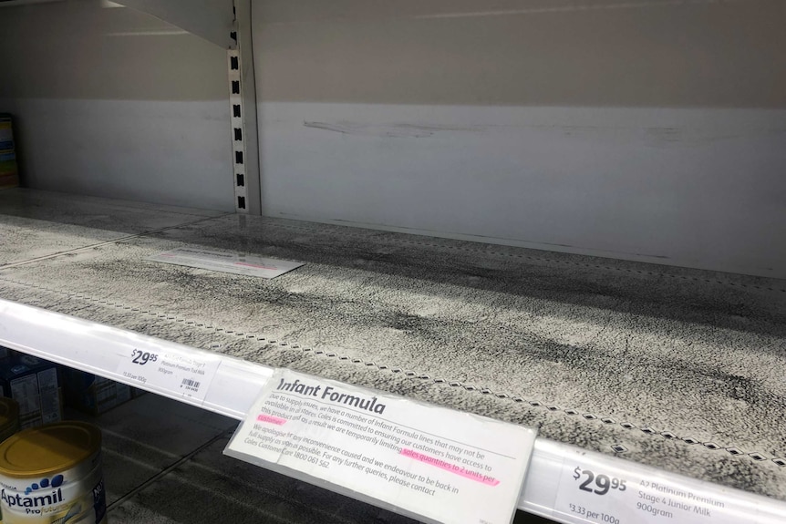 empty supermarket shelves