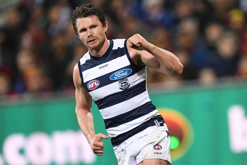 Patrick Dangerfield pumps the fist