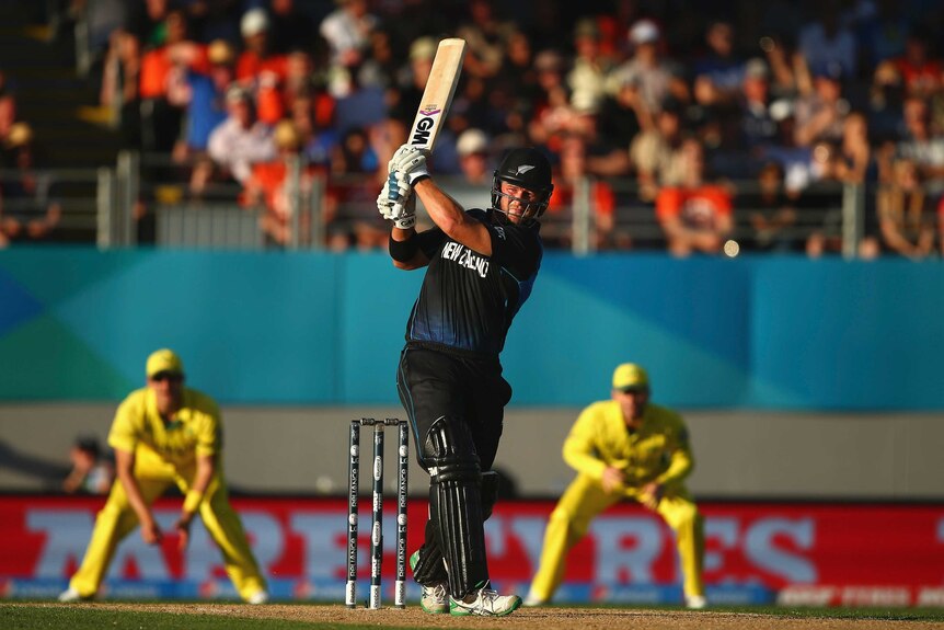 Corey Anderson bats for New Zealand