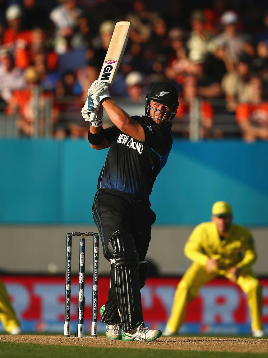 Corey Anderson bats for New Zealand