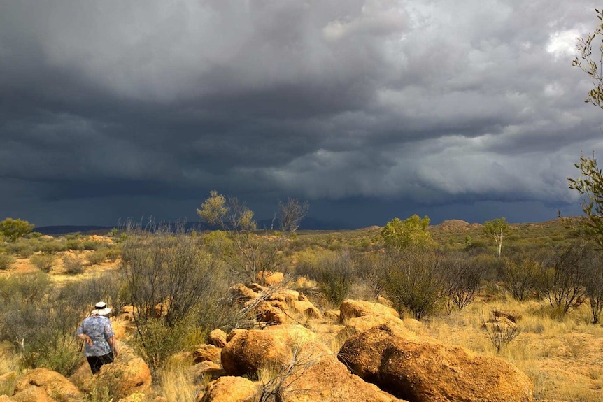 Rain clouds gather over Alice Springs