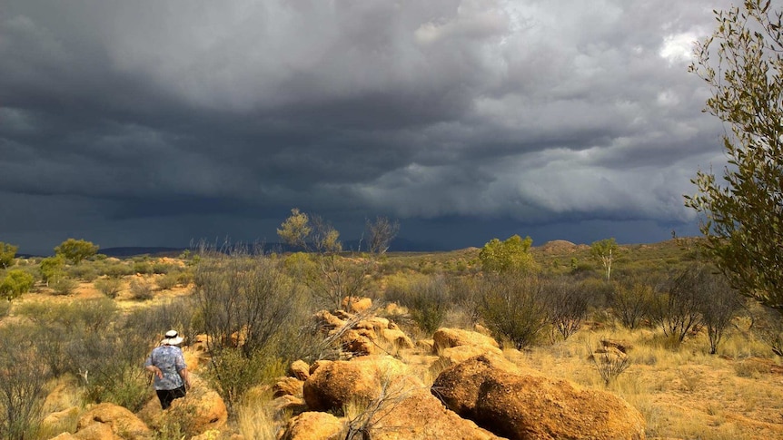 Rain clouds gather over Alice Springs