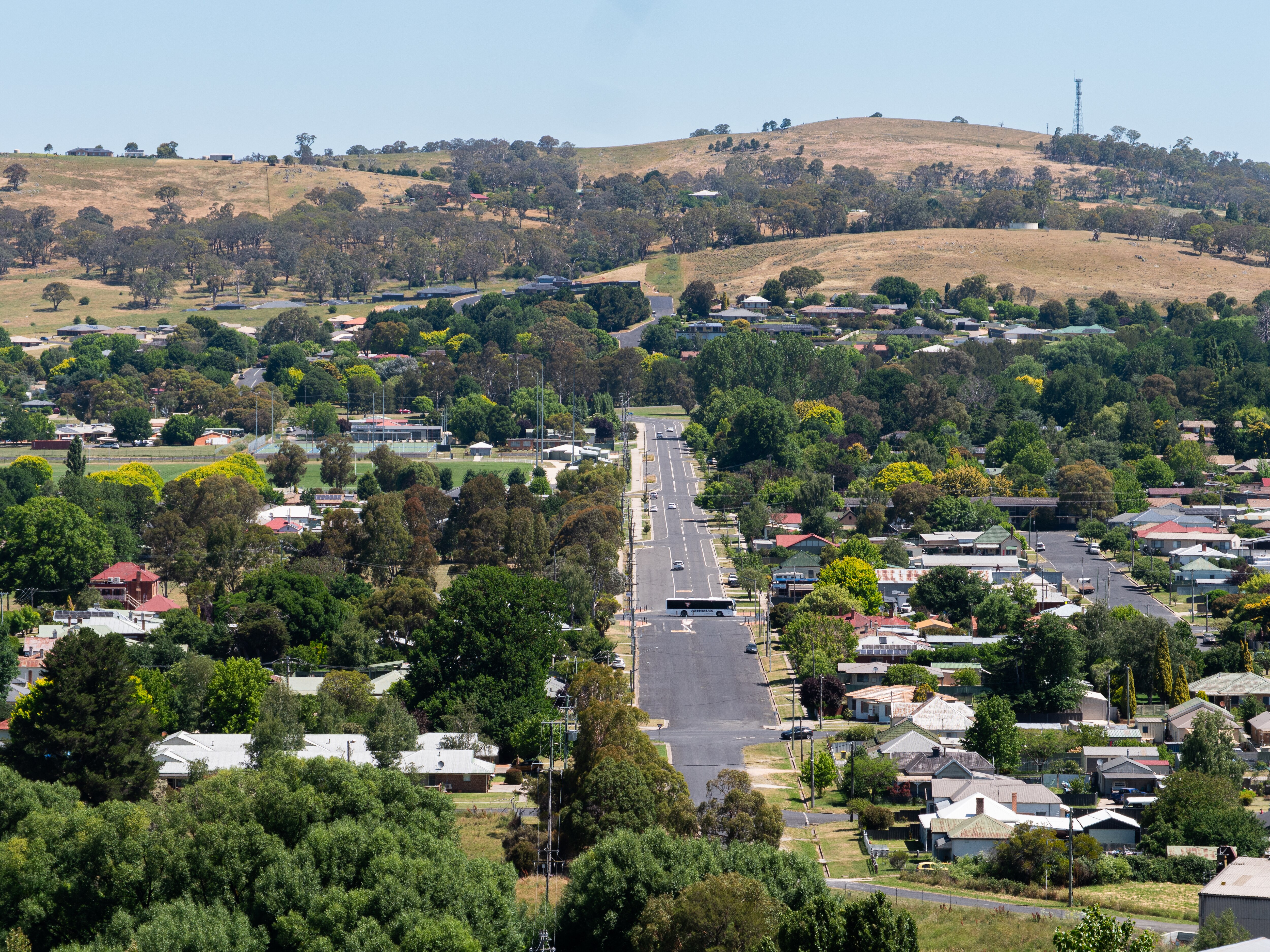 Paisaje urbano de la ciudad regional de Blayney