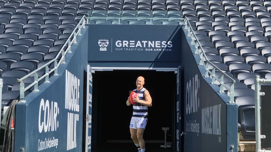 Gary Ablett Jr on his first day back at the Geelong Football Club.