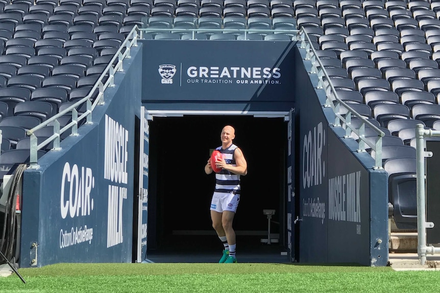 Gary Ablett Jr on his first day back at the Geelong Football Club.