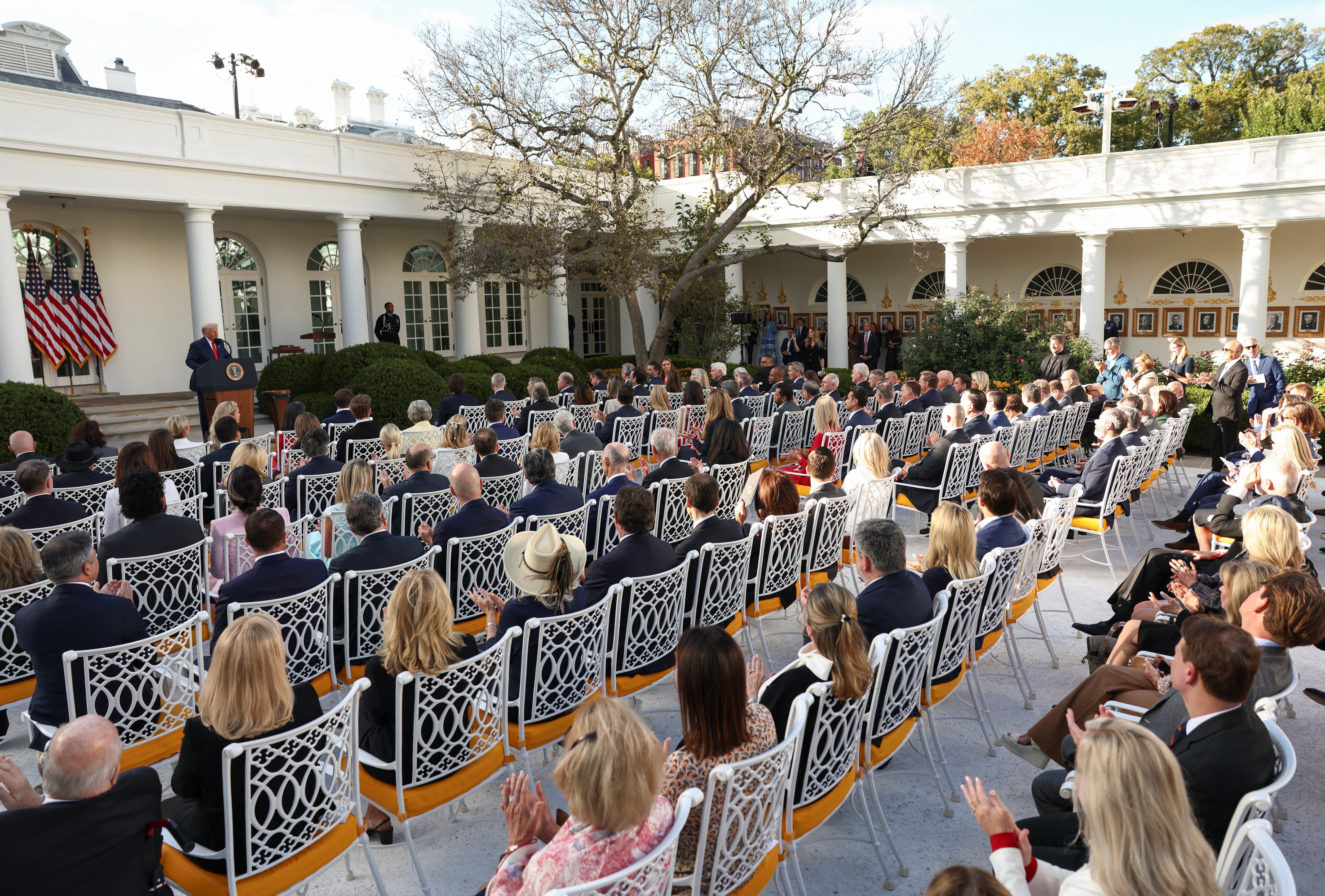 Donald Trump during the Medal of freedom ceremony.