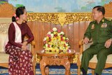 Aung San Suu Kyi and military chief Min Aung Hlaing meet to discuss transition