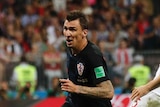 Mario Mandzukic celebrates goal against England